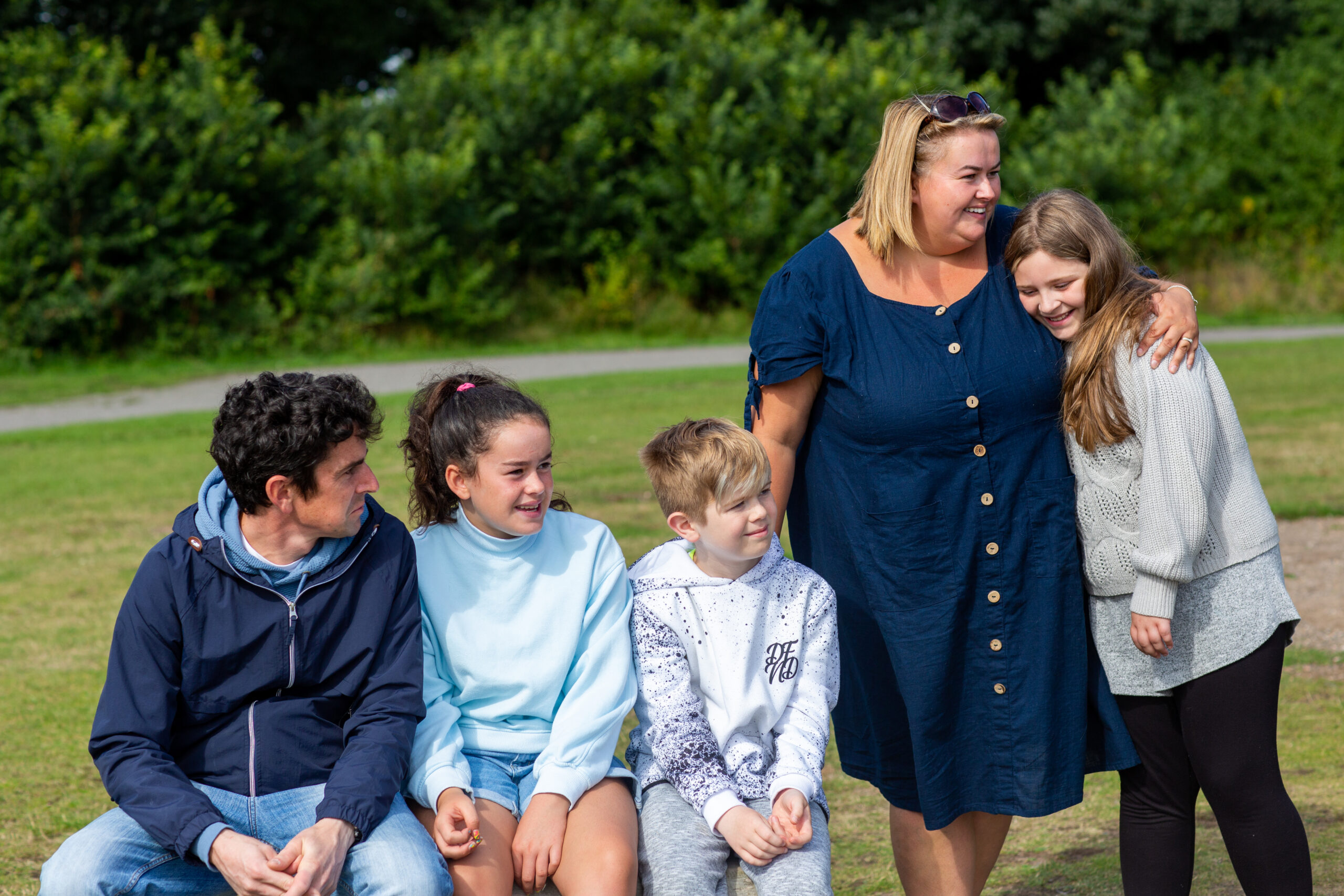 Family of five having a day out in Denbigshire